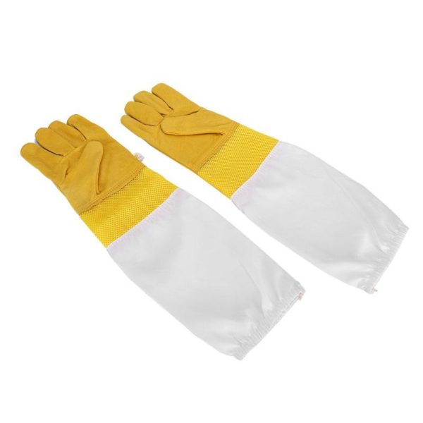 Insects |   2Pcs Sheepskin Yellow Against Anti Bee Sting Hollow Breathable Hand  Beekeeper Gloves Beek Insects Insects