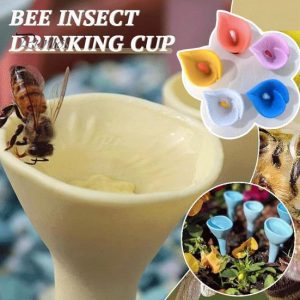 Insects |   Bee Insect Drinking Cup Set Resin Flower Shaped Drinking Cup Safe Water Source Eco-Friendly Bee Pest Cup For Nature Lovers Garden Pollinators Insects Insects