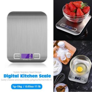 Kitchen, Dining & Bar |   1G-5Kg Digital Kitchen Scale Electronic Stainless Steel Food Scales Weight Balance Household Measuring Tools G/Lb/Oz/Ml Cooking Bake Tools Home & Kitchen Kitchen, Dining & Bar