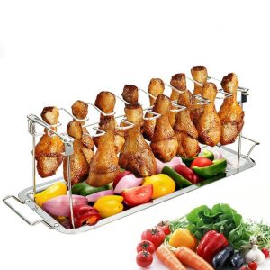 Kitchen, Dining & Bar |   Chicken Holder Rack Grill Stand Roasting For Bbq Non Stick Stainless Steel Home & Kitchen Kitchen, Dining & Bar