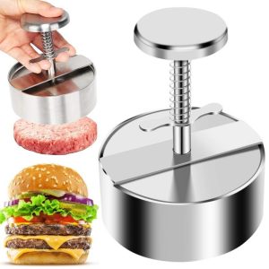 Kitchen, Dining & Bar |   Hamburger Press Burger Maker 304 Stainless Steel Pork Beef Burgers Manual Press Mold Restaurant Home Grill Griddle Meat Tool Home & Kitchen Kitchen, Dining & Bar