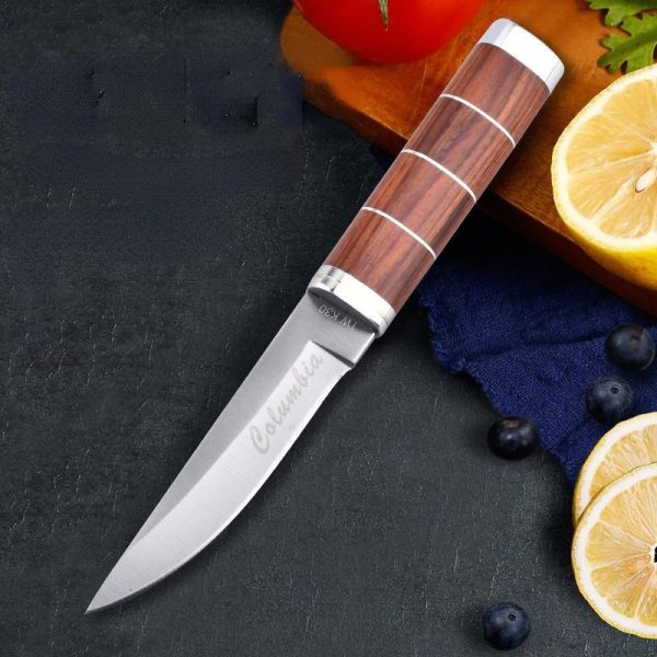 Kitchen, Dining & Bar |   Wooden Handle Mirror Light Small Straight Knife Household Sharp Fruit Knife Fishing Small Straight Knife Home & Kitchen Kitchen, Dining & Bar