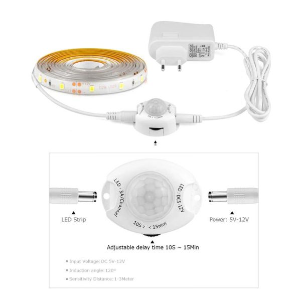 Lighting |   1M 2M 3M 4M 5M Motion Sensor Led Cabinet Light Night Sensor Strip Home & Kitchen Lighting