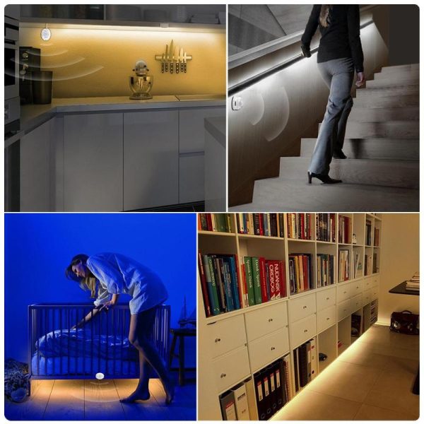 Lighting |   1M 2M 3M 4M 5M Motion Sensor Led Cabinet Light Night Sensor Strip Home & Kitchen Lighting