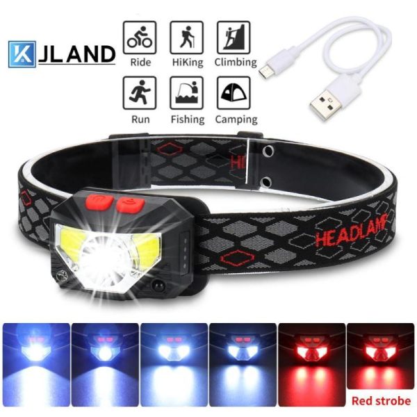 Lighting |   6000Lm Motion Sensor Inductive Led Headlight Headlamp Rechargeable Built In Battery Head Torch Lamp Red Fishing Light Home & Kitchen Lighting