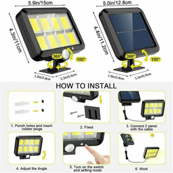 Lighting |   9000Lm Outdoor Led Solar Light With 3 Lighting Modes Energy Saving Motion Sensor Light Home & Kitchen Lighting