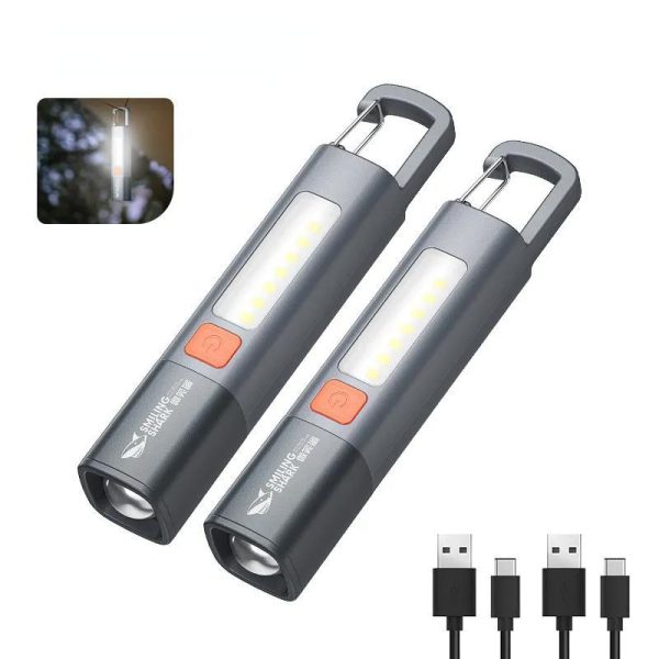 Lighting |   Led Torch Light Xpe Super Bright Flashlight With Hook Camping Light Usb Rechargeable Zoomable Waterproof Outdoor Work Lights Home & Kitchen Lighting