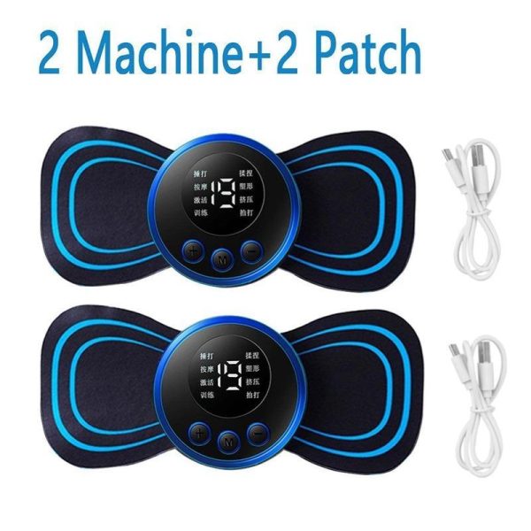 Massage Items |   1/2/3/4Pcs Ems Electric Neck Massager 8 Mode 19 Gears Tens Pulsed Therapy Instrument Cervical Back Massage Muscle Stimulator Patches Pain Relief Health Massage Items