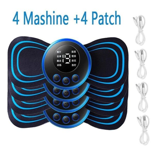 Massage Items |   1/2/3/4Pcs Ems Electric Neck Massager 8 Mode 19 Gears Tens Pulsed Therapy Instrument Cervical Back Massage Muscle Stimulator Patches Pain Relief Health Massage Items