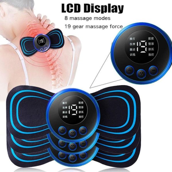 Massage Items |   1/2/3/4Pcs Ems Electric Neck Massager 8 Mode 19 Gears Tens Pulsed Therapy Instrument Cervical Back Massage Muscle Stimulator Patches Pain Relief Health Massage Items