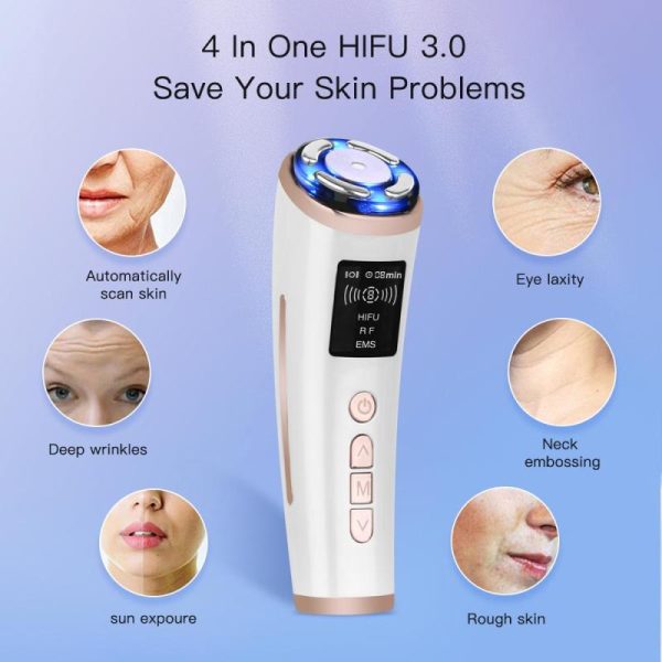 Massage Items |   4 In 1 Hifu Ultrasound Rf Ems Vibration Facial Beauty Device Face Neck Lifting Tightening Skin Rejuvenation Anti Wrinkle Skin Care Health Massage Items