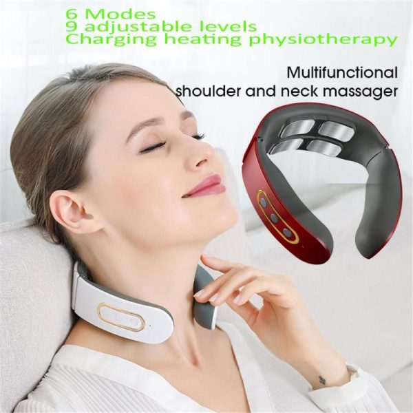 Massage Items |   Ems Electric Cervical Spine Massager 6 Models 9 Gears Neck Shoulder Massage Vertebra Relax Automatic Heating Physiotherapy Pain Relief Rechargeable Health Massage Items