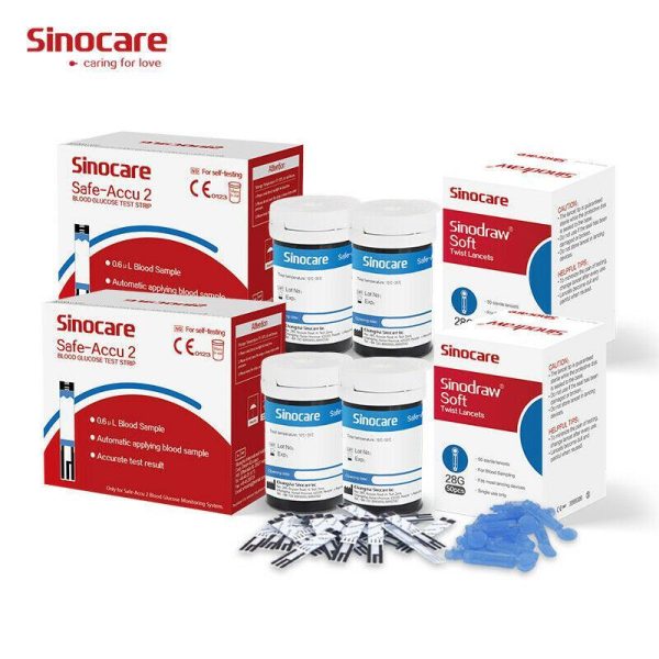 Medical Devices |   100-400Pcs Sinocare Safe-Accu2 Blood Glucose Sugar Test Strips Painless Health Medical Devices