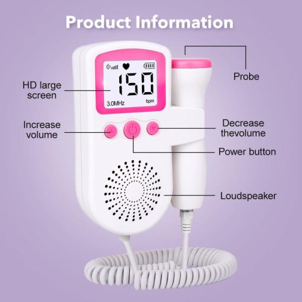 Medical Devices |   Fetal Doppler Baby Heart Rate Detector Ultrasound Heartbeat Beat Monitor Health Medical Devices