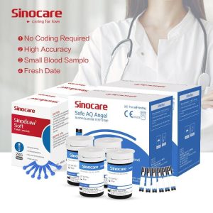 Medical Devices |   (For Safe-Aq Angel)Sinocare Blood Glucose Test Strips Blood Sugar Test Strips 100/200/300/500Pcs With Lancets Health Medical Devices