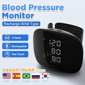 Medical Devices |   Rechargeable Wrist Blood Pressure Monitor Voice Smart Touch Led Screen Digital Automatic Bp Tonometer Heart Rate Pulse Sphygmomanometer A01 Health Medical Devices