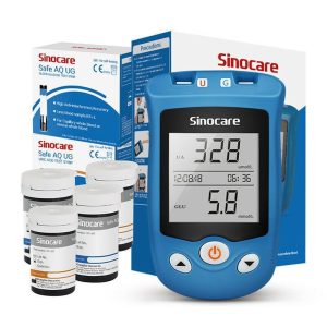 Medical Devices |   Sinocare Safe Aq-Ug Blood Glucose Monitor & Uric Acid Monitor 2 In 1 Bi-Function With 50 Test Strips & 50 Lancets For Diabetes/Gout Suffers Health Medical Devices