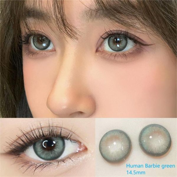 Medical Supplies |   1 Pair/2Pcs Myopia Contact Lenses With Grade 0~-8.00Ksseye Soft Lenses 14.5Mm Barbie Green 1 Year Use Doll Eye Comfortable Makeup Health Medical Supplies