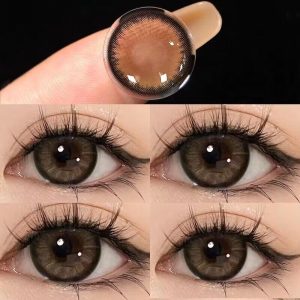 Medical Supplies |   Ksseye 2Pcs Contact Lenses With Grade For Eye Brown Beauty Doll Eyes 14.5Mm Shortsightedness 0~-8.00 Yearly Use Health Medical Supplies