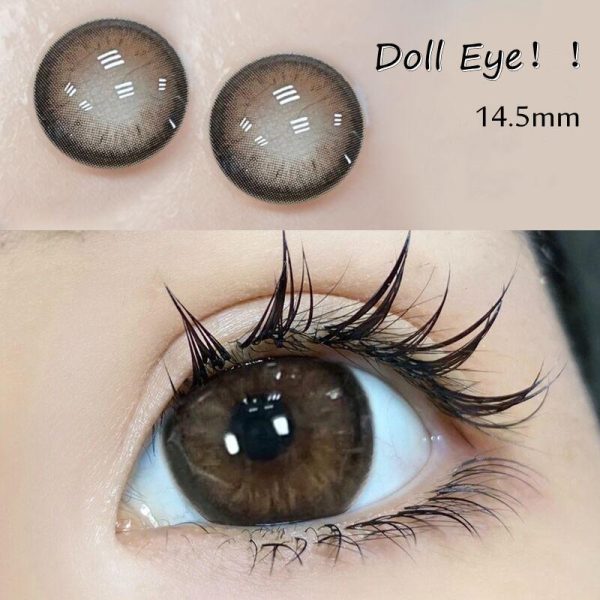 Medical Supplies |   Ksseye 2Pcs Contact Lenses With Grade For Eye Brown Beauty Doll Eyes 14.5Mm Shortsightedness 0~-8.00 Yearly Use Health Medical Supplies