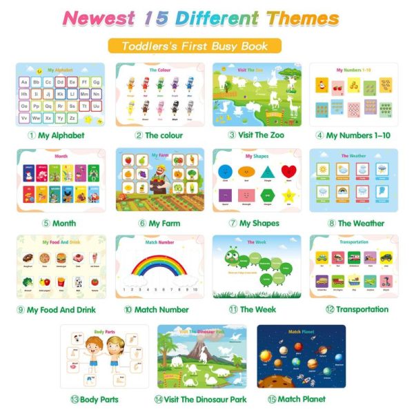 Newborn Toys |   30 Themes Busy Books, Montessori Preschool Learning Activities Drawing Book Toddler Busy Book Preschool Workbook Binder Montessori Toy Newborn Toys Newborn Toys