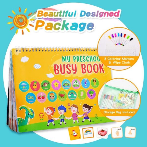 Newborn Toys |   30 Themes Busy Books, Montessori Preschool Learning Activities Drawing Book Toddler Busy Book Preschool Workbook Binder Montessori Toy Newborn Toys Newborn Toys