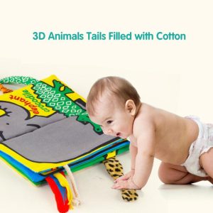 Newborn Toys |   Baby Tail Cloth Book Ocean Animals Crinkle Soft Cloth Books Learning Animals Colors Touch & Feel Newborn Toys Newborn Toys