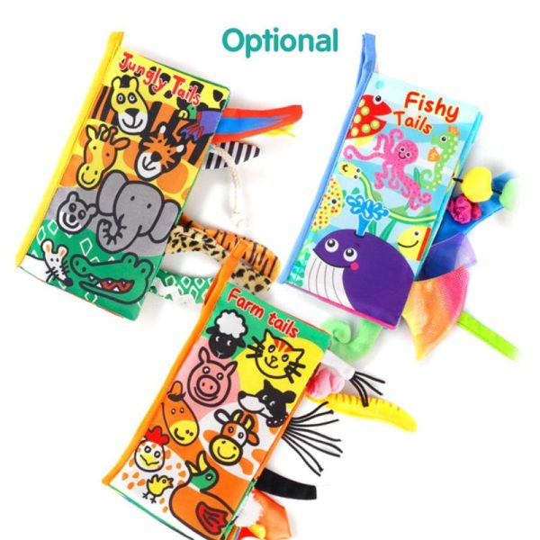 Newborn Toys |   Baby Tail Cloth Book Ocean Animals Crinkle Soft Cloth Books Learning Animals Colors Touch & Feel Newborn Toys Newborn Toys