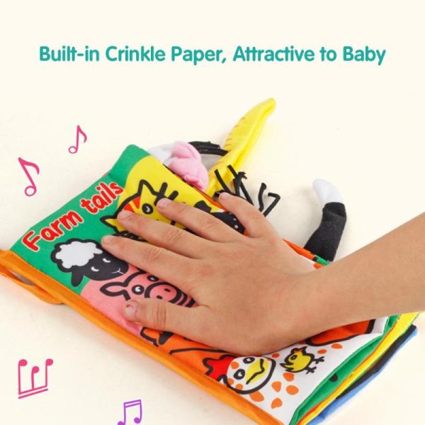 Newborn Toys |   Baby Tail Cloth Book Ocean Animals Crinkle Soft Cloth Books Learning Animals Colors Touch & Feel Newborn Toys Newborn Toys