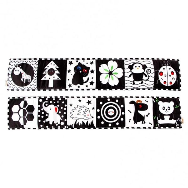 Newborn Toys |   Black White Series Cloth Book Cribs Pram Use Clip On Animal Cloth Book Toys Montessori Baby Visual Stimulation Card Toys Newborn Toys Newborn Toys