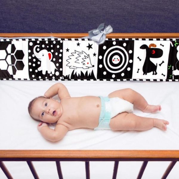 Newborn Toys |   Black White Series Cloth Book Cribs Pram Use Clip On Animal Cloth Book Toys Montessori Baby Visual Stimulation Card Toys Newborn Toys Newborn Toys