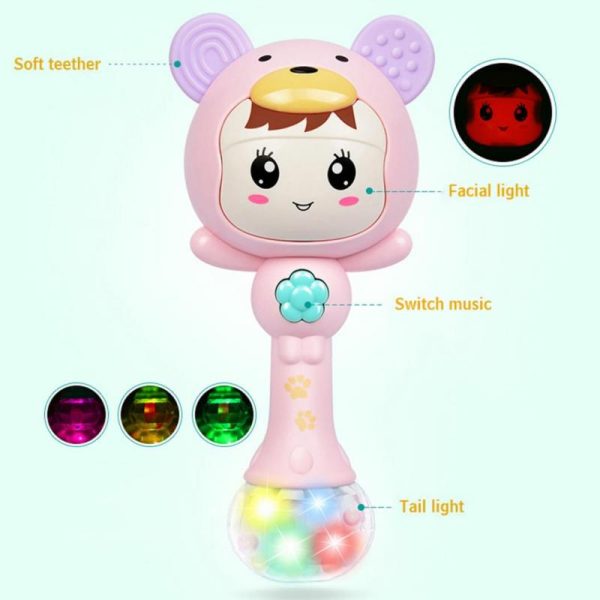 Newborn Toys |   Led Glowing Hand Rattle Music Sand Hammer Soft Teether Development Baby Toy Newborn Toys Newborn Toys