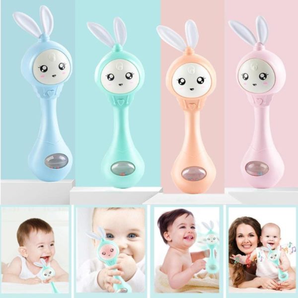 Newborn Toys |   With Baby Light Hand Rabbit Bell Toy Music Shaking Gift Newborn Toys Newborn Toys