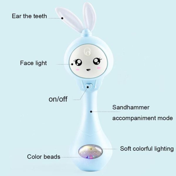 Newborn Toys |   With Baby Light Hand Rabbit Bell Toy Music Shaking Gift Newborn Toys Newborn Toys