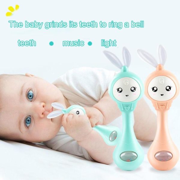 Newborn Toys |   With Baby Light Hand Rabbit Bell Toy Music Shaking Gift Newborn Toys Newborn Toys