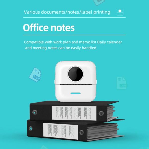 Office Equipment |   200Dpi Wireless Thermal Label Printer Note Memo Ink-Free Printer (White) Electronics Office Equipment