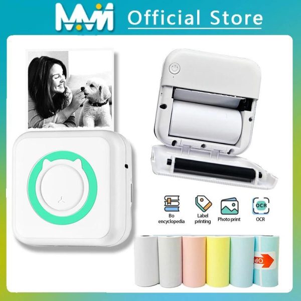 Office Equipment |   2024 Portable Mini Thermal Printer Wirelessly Bt 203Dpi Photo Label Memo Wrong Question Printing With Usb Cable Imprimante Portable Electronics Office Equipment