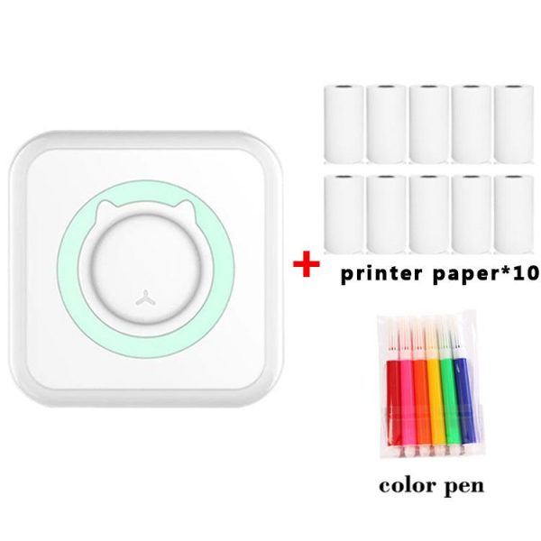 Office Equipment |   2024 Portable Mini Thermal Printer Wirelessly Bt 203Dpi Photo Label Memo Wrong Question Printing With Usb Cable Imprimante Portable Electronics Office Equipment