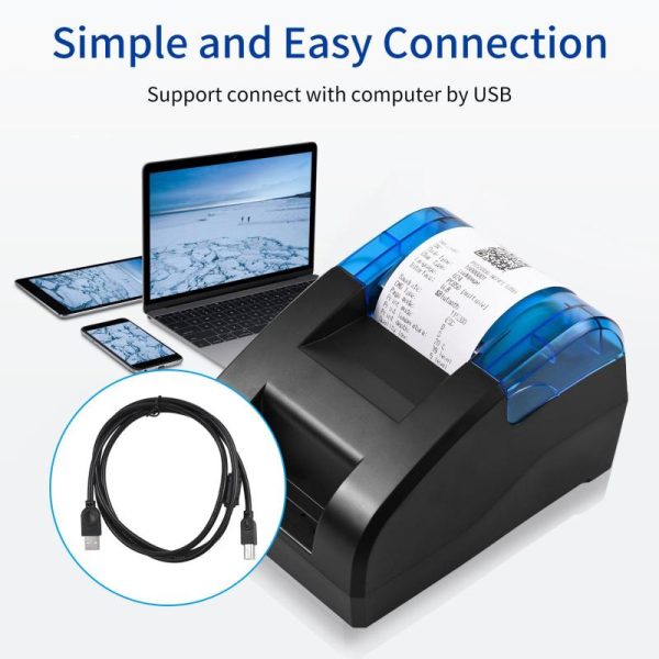 Office Equipment |   Bisofice 58Mm Thermal Receipt Printer Desktop Usb&Bt Wireless Connection Printer Barcode Logo Electronics Office Equipment