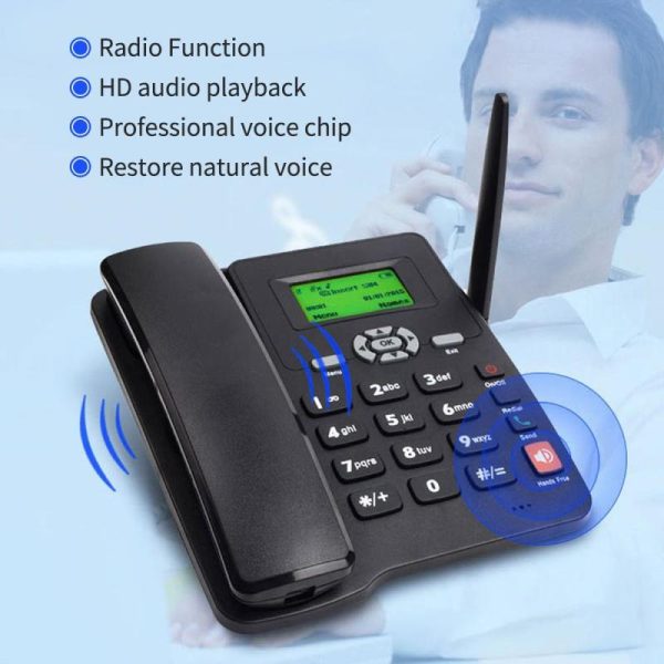 Office Equipment |   Cordless Phone Desktop Telephone Support Gsm 85090018001900Mhz Dual Sim Card 2G Fixed Wireless Electronics Office Equipment