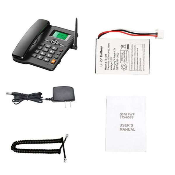 Office Equipment |   Cordless Phone Desktop Telephone Support Gsm 85090018001900Mhz Dual Sim Card 2G Fixed Wireless Electronics Office Equipment