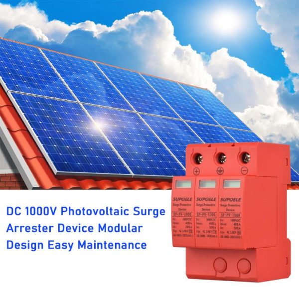 Office Equipment |   Dc 1000V Surge Protective Device 3P 40Ka Surge Arrester Photovoltaic Pv Thunder Proof Protector Electronics Office Equipment