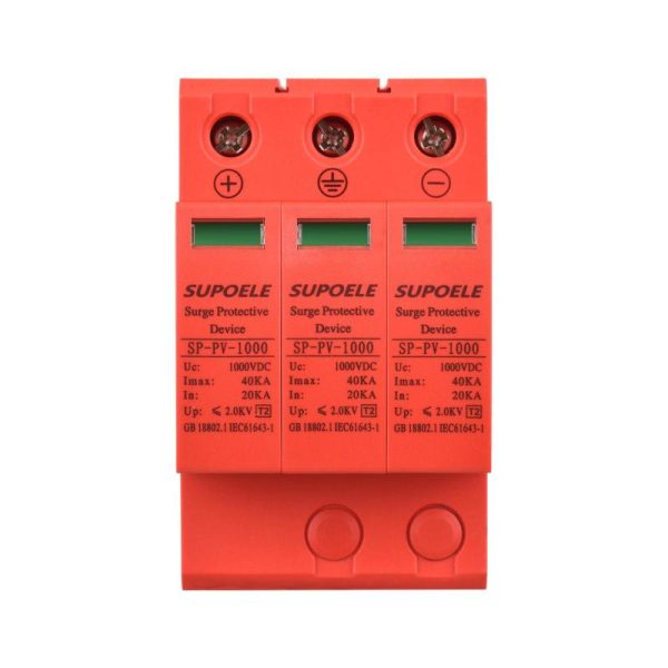 Office Equipment |   Dc 1000V Surge Protective Device 3P 40Ka Surge Arrester Photovoltaic Pv Thunder Proof Protector Electronics Office Equipment