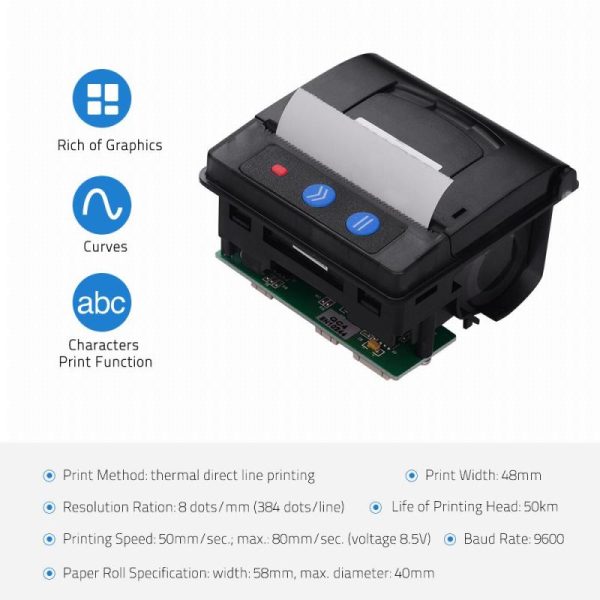 Office Equipment |   Goojprt Qr203 Printer Module 58Mm Low Noise Direct Thermal Printing Mini Electronics Office Equipment