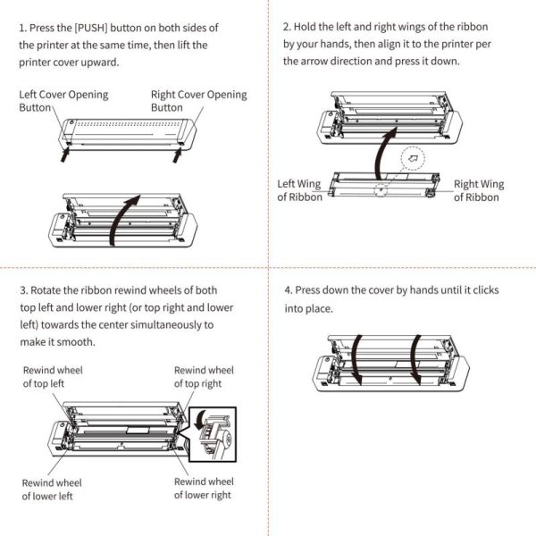 Office Equipment |   Hprt 2 Rolls Thermal Transfer Ribbon With Rfid Funtion For Mt800 Portable A4 Thermal Transfer Electronics Office Equipment