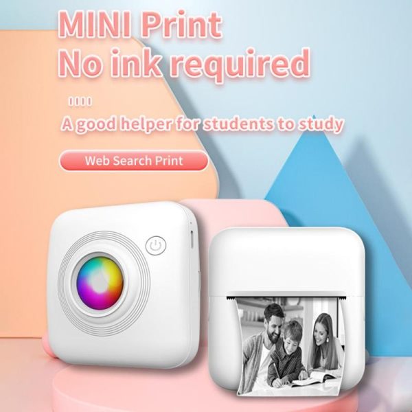 Office Equipment |   Mini Pocket Printer Portable 58Mm Thermal Printer Machine Wireless Bt Connection For Picture Label Electronics Office Equipment