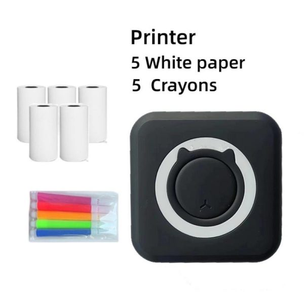 Office Equipment |   Mini Portable Thermal Printer Paper Photo Pocket Thermal Printer Printing Wireless Bt Connect Printers 200Dpi Photo Lable Electronics Office Equipment