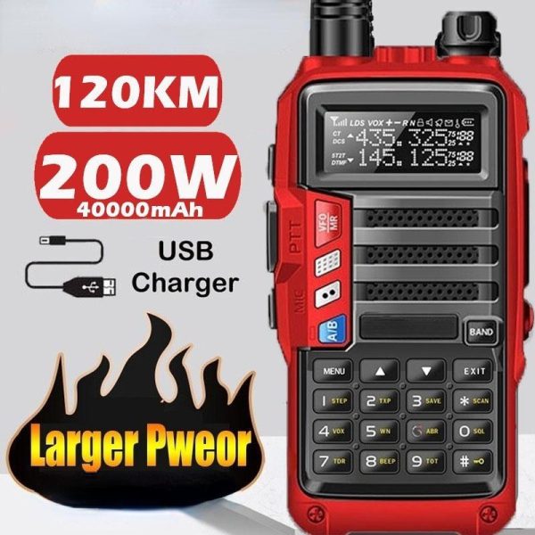 Office Equipment |   Powerful Walkie Talkie Cb Radio Transceiver 200W 120Km Long Range Portable Radio For Hunting Forest City Upgrade S9 With Usb Charger Electronics Office Equipment