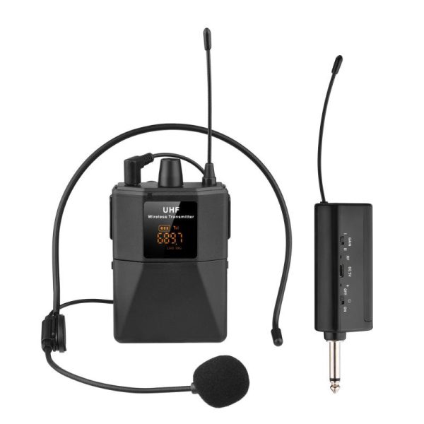 Office Equipment |   Uhf Wireless Microphone Headset With Transmitter And Receiver, Led Digital Display Bodypack Electronics Office Equipment