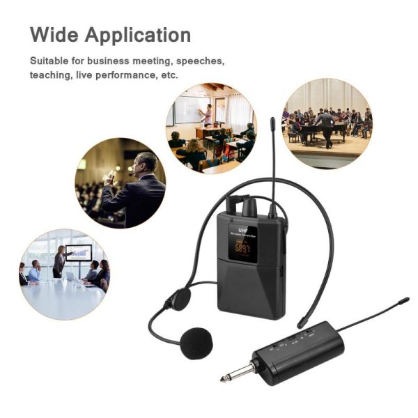 Office Equipment |   Uhf Wireless Microphone Headset With Transmitter And Receiver, Led Digital Display Bodypack Electronics Office Equipment